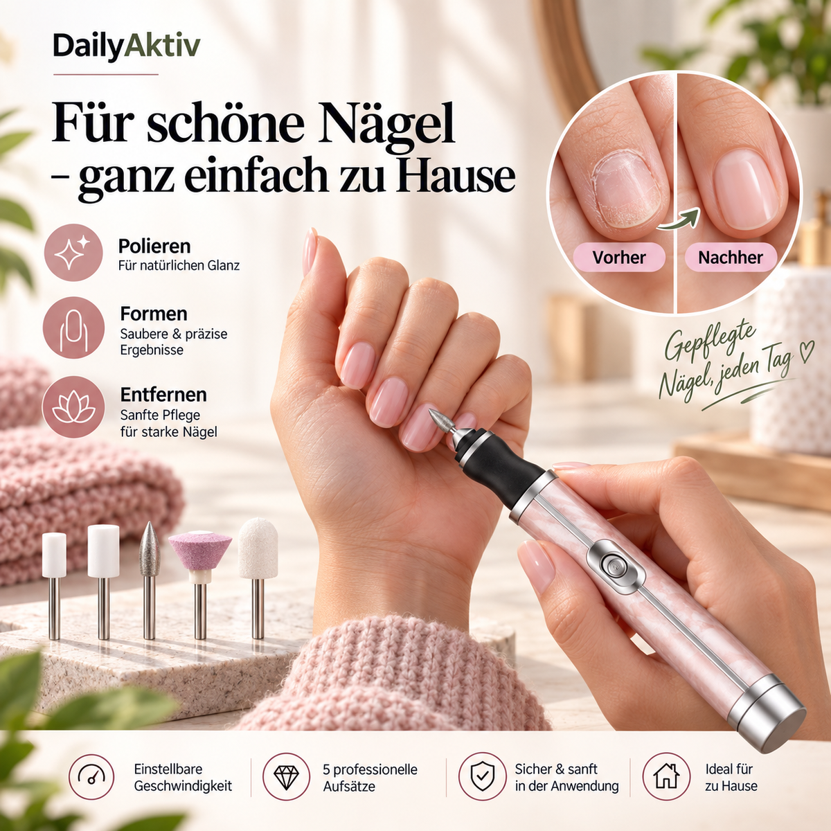 Elektrische Nagelfeile für Maniküre & Pediküre | NailCare Pro